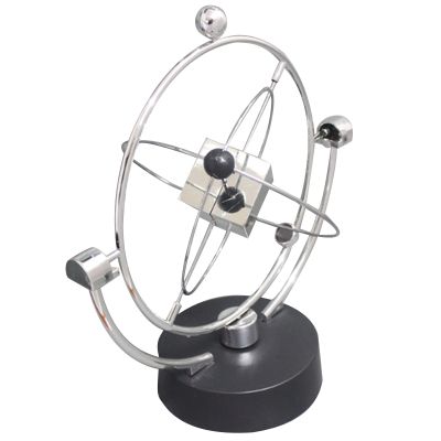 Self Rotating Desk Toy Silver Cube Electronic Motion Toy for Office Decoration Continuous Rotation Kinetic Stress Relief Decor for Home & Work