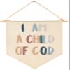 Scripture Flag Sign Gifts for Baby Newborn Boys Girls Kids-Christian Bible Verses Banner Pennant Wall Decor Gifts for Nursery Bedroom Playroom -Baby Present Shower-I am a child of god view 1