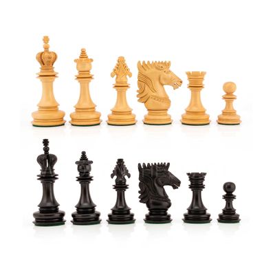 4.5" Premium Spike Staunton Series Chess Pieces Only - Triple Weighted (Ebony & Boxwood)