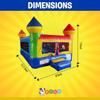 Crossover Junior Rainbow Inflatable Bounce House Castle for Toddlers and Kids, Indoor/Outdoor PVC Vinyl Bouncy Jumper with Blower Stakes and Storage Bag 13.5 x 8 x 7 Feet Bouncer view 3