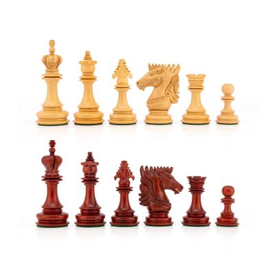 4.5" Premium Spike Staunton Series Chess Pieces Only - Triple Weighted (Bud Rosewood & Boxwood)