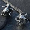 YIORYO Punk Style Men's Titanium Steel Animal Sheep Head Ring Trend Personality Men's Animal Skull Ring (Size : 12) view 4