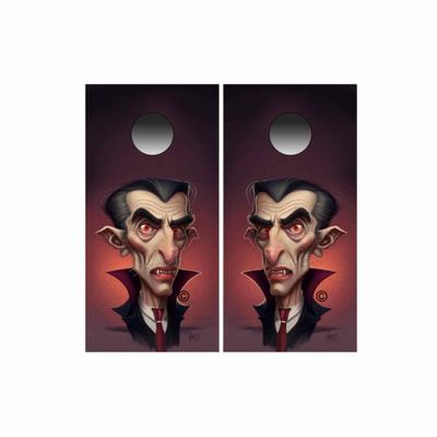 Dracula Portrait Cornhole Wraps Kustom Low Brow Art