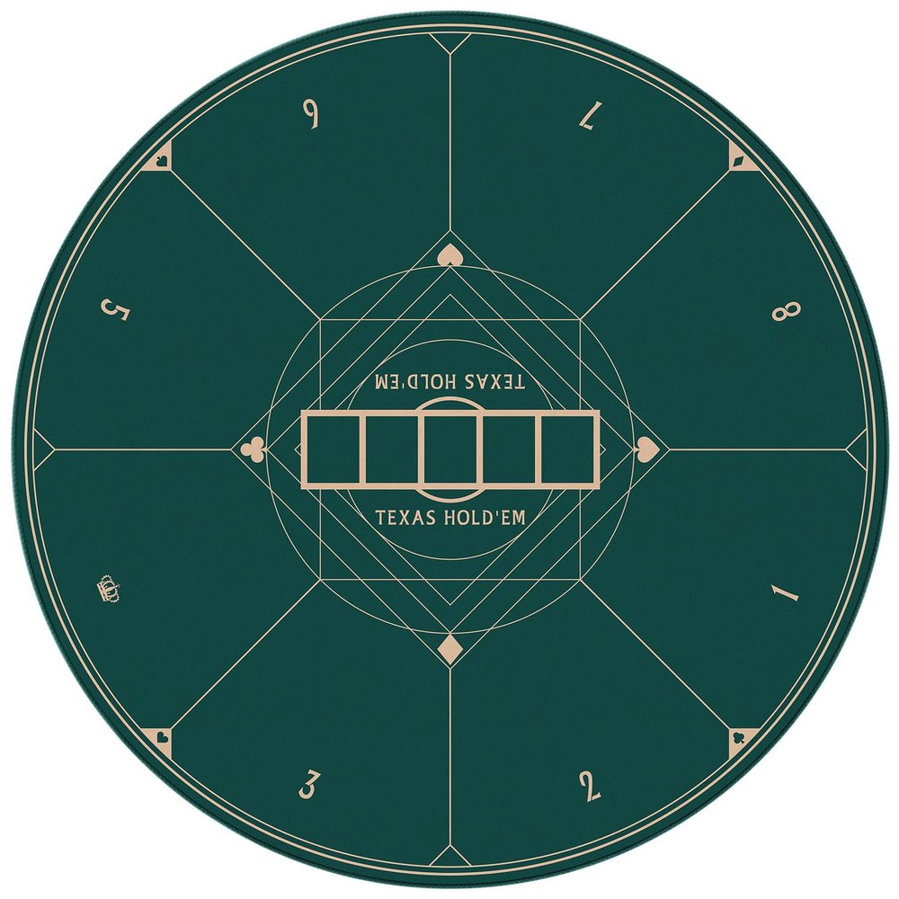YUZPKRSI 47 Inch Round Poker Mat with Strong Edges, Texas Hold'em Poker Table Top Casino Card Games, Portable Rubber Poker Mat for Table for Casino Card Games, Carrying Bag Included