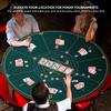 YUZPKRSI 47 Inch Round Poker Mat with Strong Edges, Texas Hold'em Poker Table Top Casino Card Games, Portable Rubber Poker Mat for Table for Casino Card Games, Carrying Bag Included view 3