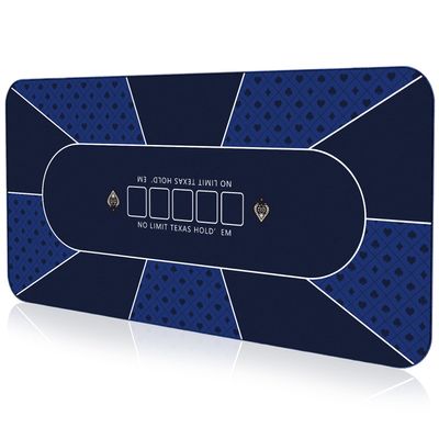 94 x 47 Inch Poker Mat with Stronger Sewn Edges, 10 Players Texas Hold'em Poker Rubber Mat Poker Topper for Tables, Folding Portable Poker Table Top Layout w/Carrying Bag for Poker Games, Blackjack