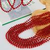 EOBOH 100PCS Mardi Gras Beads, Red Beads Party Favors, 33" Toy Necklaces Festival Costumes, Festival Parade Throw Accessories for Weddings Valentines Christmas Celebrations Decor view 2