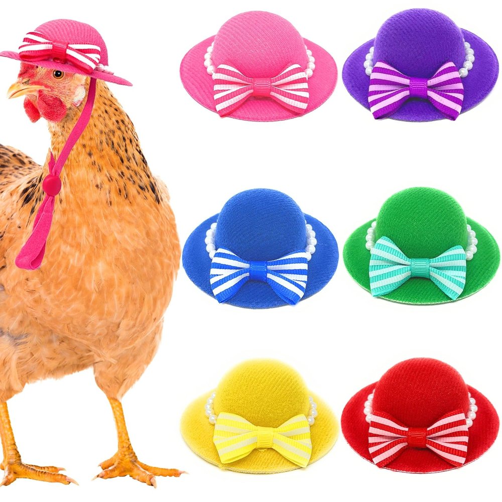 ComiMag 6 Pieces Chicken Hats, Doll Hats, Bear Clothes, Stuffed Animal Clothing, Chicken Helmets