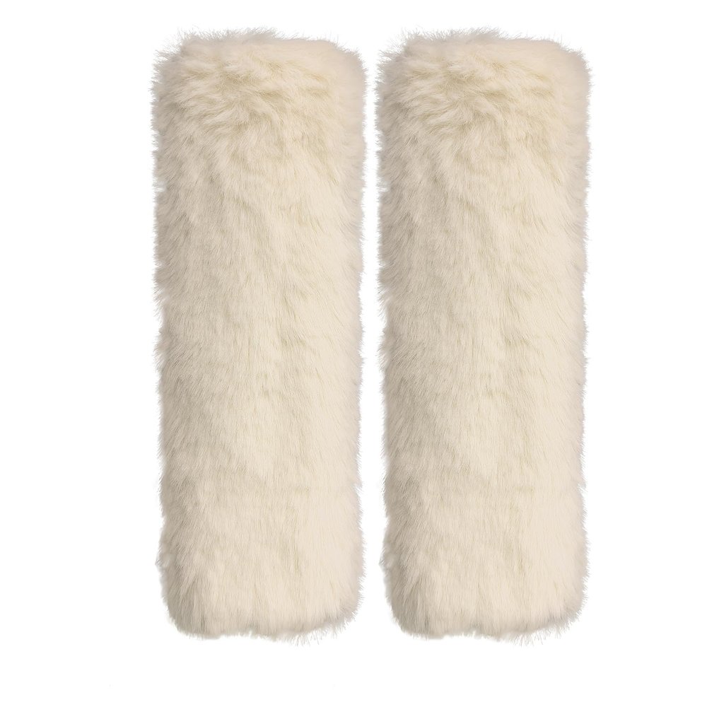 "2-Pack Soft Plush Seatbelt Covers for Kids - Comfortable Seat Belt Cushion for Newborns - Car Seat/Stroller Strap Accessories - Enhanced Driving Comfort & Protection (White)