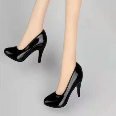 1/6 Scale Black High-Heeled Shoe for 12" Female Body