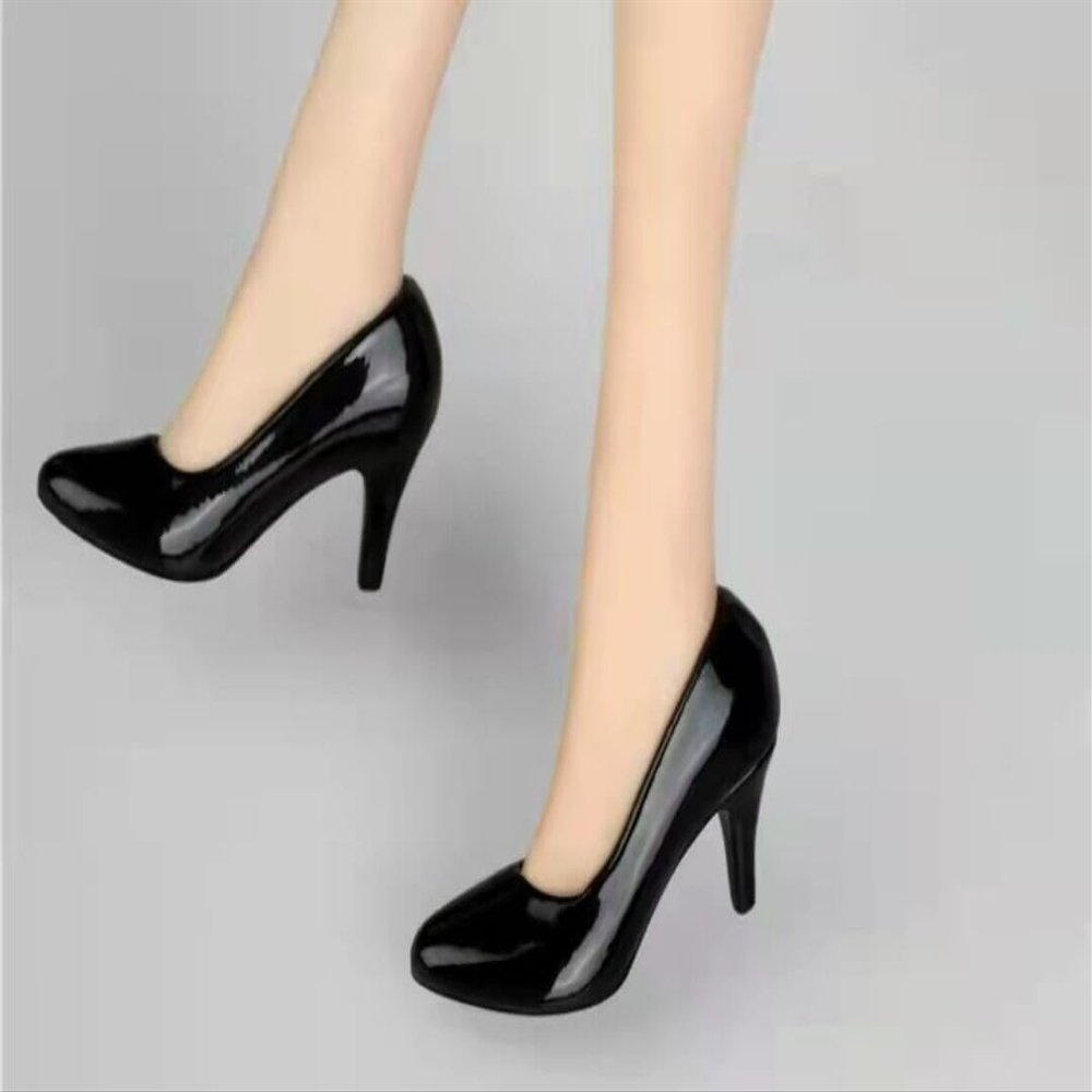 1/6 Scale Black High-Heeled Shoe for 12" Female Body