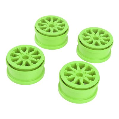 Alomejor Nylon Wheel Rim 2.2 Inch Beadlock Wheel Rims Set for SCX10 Wraith RR10 1/10 RC Cars (Green)