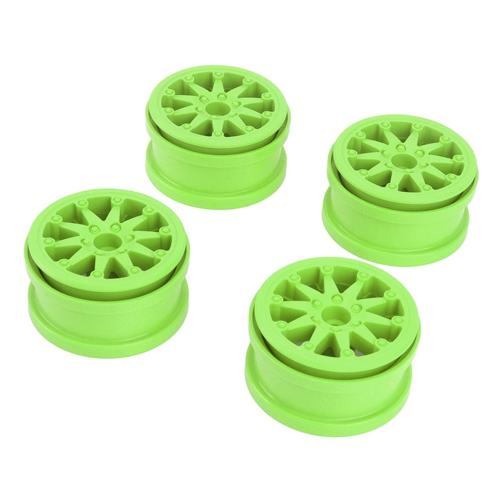 Alomejor Nylon Wheel Rim 2.2 Inch Beadlock Wheel Rims Set for SCX10 Wraith RR10 1/10 RC Cars (Green)