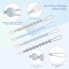 4-Pack Silicone Pacifier Clips for Baby Boys and Girls - with One-Piece Beads, Flexible and Rust-Free Holders for Teething Relief and Baby Essentials - Safe for Newborns (Grey) view 3