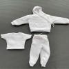 1/12 Scale Clothes White Hoodie + Pants + Short Sleeves Model for 6''Figure view 1