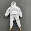 1/12 Scale Clothes White Hoodie + Pants + Short Sleeves Model for 6''Figure view 2