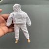 1/12 Scale Clothes White Hoodie + Pants + Short Sleeves Model for 6''Figure view 4