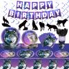 Qyeahkj 121pcs Wolf Party Supplies Set Includes Plates Napkins Cups Tablecloth Swirls Banner Tableware Kit Dispose Animal Wolf Party Decorations Favors, Serve 16 view 1