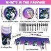 Qyeahkj 121pcs Wolf Party Supplies Set Includes Plates Napkins Cups Tablecloth Swirls Banner Tableware Kit Dispose Animal Wolf Party Decorations Favors, Serve 16 view 2