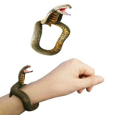 2 Pcs Halloween Snake Bracelet Tricky Snake Wristband Python Prank Toy for Halloween April Fools Day Cosplay Costume Party