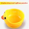 Oligey Silicone Toddler Bowl with Suction Plus Baby Spoon and Fork Gift in Carton Duck Style as Child Snack Eating Utensils for Your Infant Solid Food Self Feed Learning During Kid Led Weaning(pink) view 4