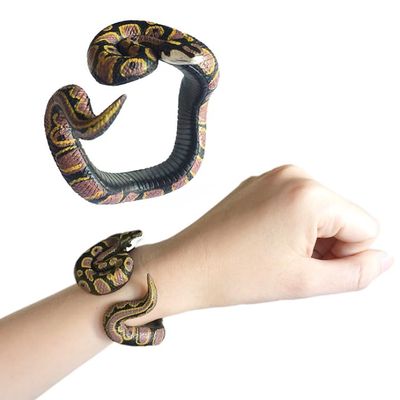 2 Pcs Halloween Snake Bracelet Tricky Snake Wristband Python Prank Toy for Halloween April Fools Day Cosplay Costume Party
