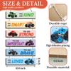 6 Pcs Racing Car Decor Kids Room Decor, Racing Car Inspirational Positive Quotes Wall Art Decor Hanging Sign for Teens Bedroom, Works of Art Made of Wood, Works of Art of Wood, Placards of Woods view 2