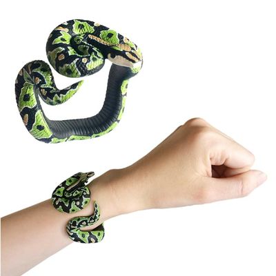 2 Pcs Halloween Snake Bracelet Tricky Snake Wristband Python Prank Toy for Halloween April Fools Day Cosplay Costume Party