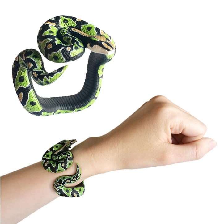 2 Pcs Halloween Snake Bracelet Tricky Snake Wristband Python Prank Toy for Halloween April Fools Day Cosplay Costume Party