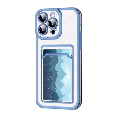 Rnrieyta Miagon Case for iPhone Xs Max,Clear Slim Cover Soft Electroplated Wallet Case Bag Cover Transparent Back Card Slot Holder Shockproof Women Girls Bumper