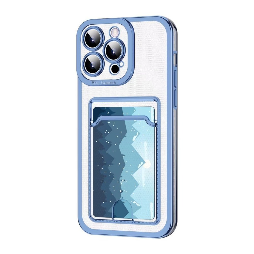 Rnrieyta Miagon Case for iPhone Xs Max,Clear Slim Cover Soft Electroplated Wallet Case Bag Cover Transparent Back Card Slot Holder Shockproof Women Girls Bumper
