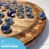 30cm Diameter WOODEN SOLITAIRE BOARD GAME with VAPOUR GLASS MARBLES | classic wooden solitaire game | strategy board game | family board game | games for one | board games view 2
