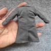 1:12 Scale Clothes Windbreaker Grey Long Trench Coat Model for 6" Body view 3