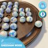 30cm Diameter WOODEN SOLITAIRE BOARD GAME with JELLYFISH GLASS MARBLES | classic wooden solitaire game | strategy board game | family board game | games for one | board games view 2