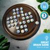 30cm Diameter WOODEN SOLITAIRE BOARD GAME with JELLYFISH GLASS MARBLES | classic wooden solitaire game | strategy board game | family board game | games for one | board games view 3