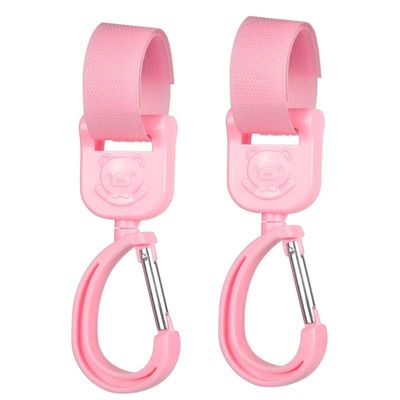 ljhnba 2 Pcs Mommy Bag Hanger Degree Rotate Baby Stroller Hooks Clips Multi Purpose Pram Shopping Hooks Stroller Organizer