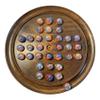 30cm Diameter WOODEN SOLITAIRE BOARD GAME with FUNFAIR GLASS MARBLES | classic wooden solitaire game | strategy board game | family board game | games for one | board games view 1