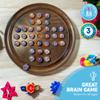 30cm Diameter WOODEN SOLITAIRE BOARD GAME with FUNFAIR GLASS MARBLES | classic wooden solitaire game | strategy board game | family board game | games for one | board games view 3