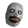 Dzrige Halloween Horror Mask Smiling Demon Mask Creepy White Eyed Demon Latex Mask for Halloween Costume Party Cosplay Props view 1