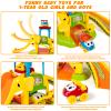 Marstone Toddler Toys for 1 2 Year Old Boys and Girls Gifts: Educational Elephant Slide with 4 Animal Car Toys for Baby 12-18 Months, First Birthday Gifts for Kids, Learning Push Truck Tracks Age 1-2 view 2