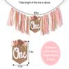 1st Year High Chair Banner for Baby Shower-Floral Flower Banner-Pink Flower First Birthday Party Decoration-Girls Birthday Decoration view 2