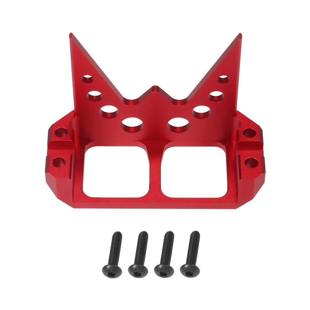 Aluminum Alloy DIY Steering Servo Mount Bracket for 1/10 RC Crawler Cheater Rig Rock Bouncer Roll Cage Capra RR10 Wraith Upgrades(Red)