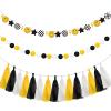 Qeeenar 53 Pcs One Happy Dude Birthday Decorations 1st Birthday Paper Tassel Banners Lightning Smile Face Garland Decoration Two Cool High Chair Banner for One Happy Dude Party Favors Supplies view 1