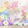 Daisy 219Pcs Balloons Garland Kit with Number 3 Balloon, Banner, Cake Topper, Rainbow Birthday Party Decorations for 3 Year Old Girl view 1