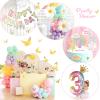 Daisy 219Pcs Balloons Garland Kit with Number 3 Balloon, Banner, Cake Topper, Rainbow Birthday Party Decorations for 3 Year Old Girl view 2