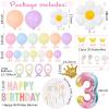 Daisy 219Pcs Balloons Garland Kit with Number 3 Balloon, Banner, Cake Topper, Rainbow Birthday Party Decorations for 3 Year Old Girl view 4
