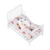 1:12 Scale Dollhouse, Furniture Mini Bed Set Decorative Pillow Metal Frame Lifelike Miniature Bed White Furniture Dollhouse Accessories (Bunny Pattern) view 1