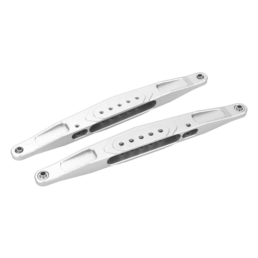 1/10 RC Trailing Arms, 2PCS Aluminum Alloy Rear Lower Trailing Arms Heat Resistant High Strength for Losi Hammer Rey (Silver)