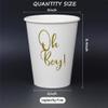 Geloar Oh Boy Party Cups for Baby Shower, 20 Pack 9oz Gold Oh Boy Disposable Paper Party Cups for Baby Shower Baby Welcome Party (Oh Boy Cups) view 2
