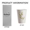 Geloar Oh Boy Party Cups for Baby Shower, 20 Pack 9oz Gold Oh Boy Disposable Paper Party Cups for Baby Shower Baby Welcome Party (Oh Boy Cups) view 3